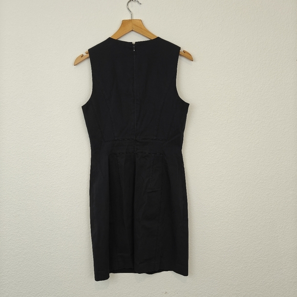 Theory Sleeveless Crewneck Black Mini Pencil Office Dress Size 2 Women's - Picture 7 of 12